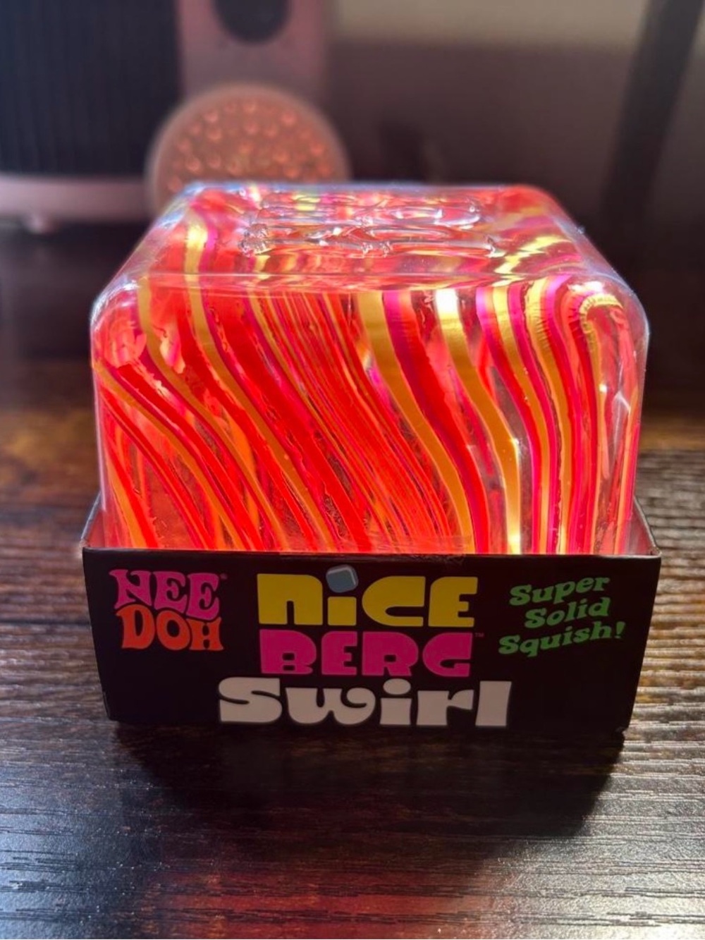 Nice Berg Swirl Squish - Nee Doh Brand Pink & Yellow XL